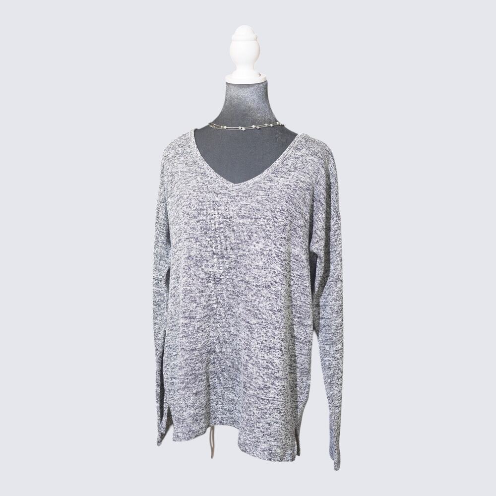 Gap V-Neck Pullover Sweater Navy Long Sleeve Lightweight Sz L Nautical Layering